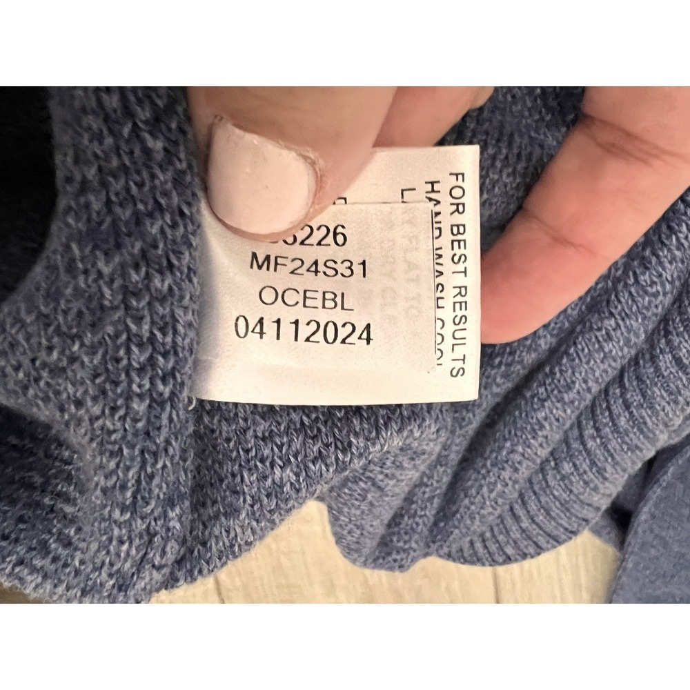NWT Peter Millar Men's Ocean Blue Nevis Twisted Knit 1/4 Zip Pullover Sweater L - Picture 8 of 10